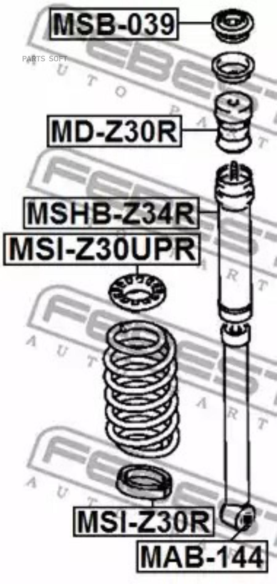 

Проставка задней пружины нижняя MSIZ30R FEBEST