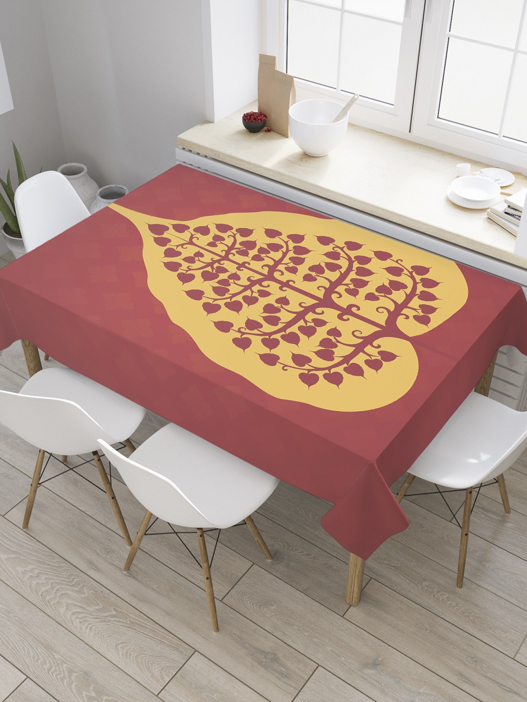 

Скатерть прямоугольная JoyArty "Лиственное дерево" из сатена, 120x145 см, Красный, Лиственное дерево