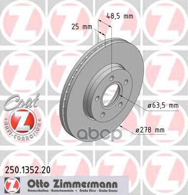 

Диск Торм.Пер. Ford Focus Ii 04> Заказ Не Менее 2 Единиц Zimmermann арт. 250.1352.20