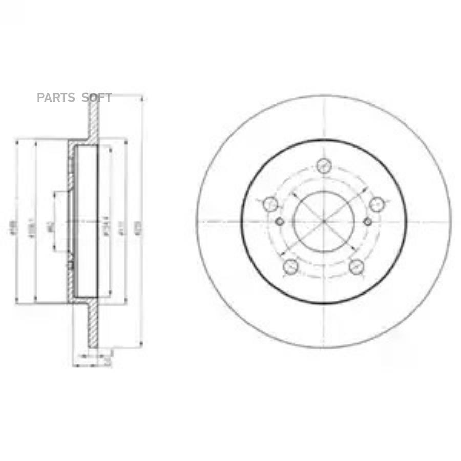 

Bg4233_диск Тормозной Задний Toyota Auris 1.4/1.6 Vvti 07 Bg4233 Delphi арт. BG4233