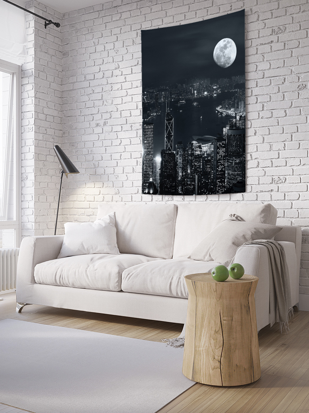 

Вертикальное фотопанно на стену JoyArty Мегаполис в полнолуние 150x200 см, Мегаполис в полнолуние