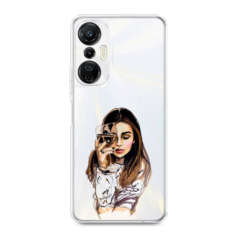 

Чехол Awog на Infinix Hot 20S "Девушка с бокалом", Бежевый;коричневый;белый, 3103650-7