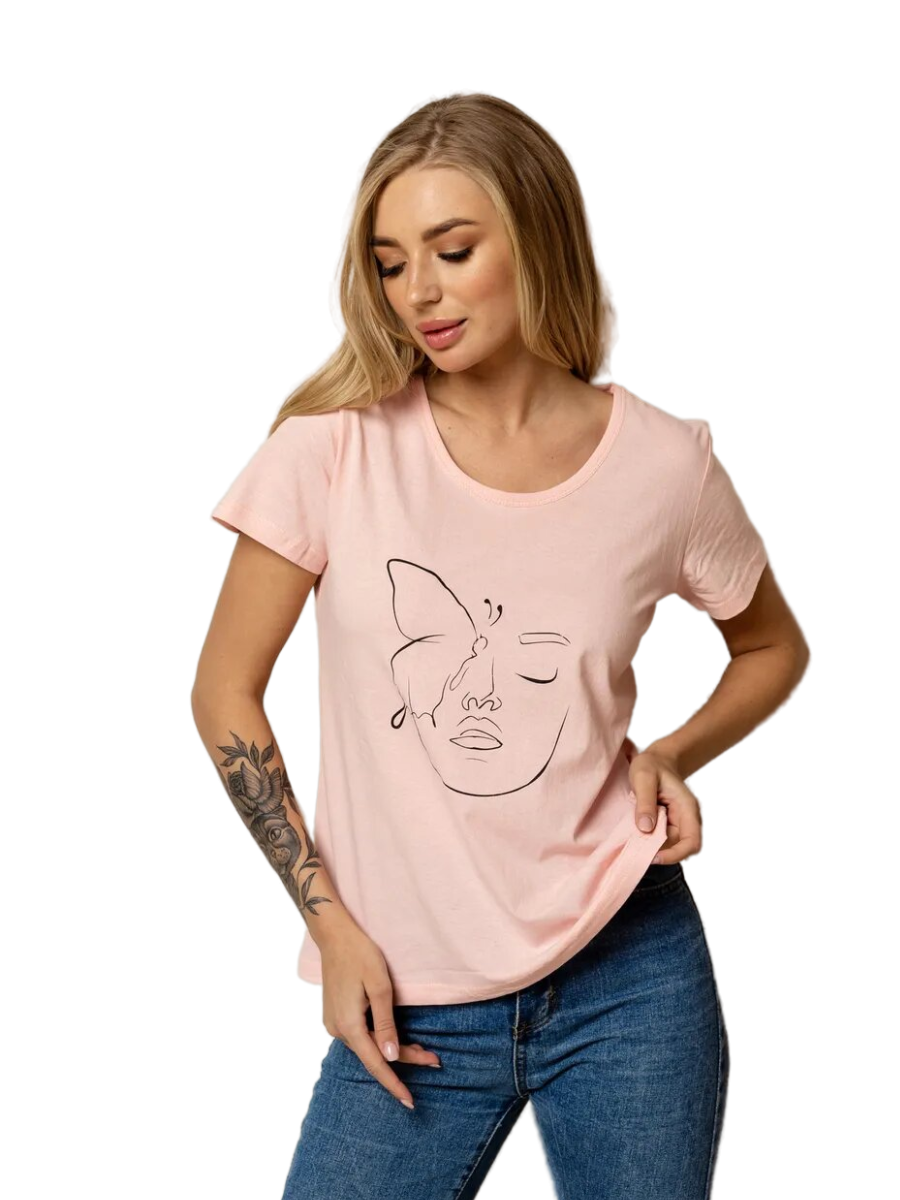

Футболка женская Ohana market Girl розовая 54 RU, Girl