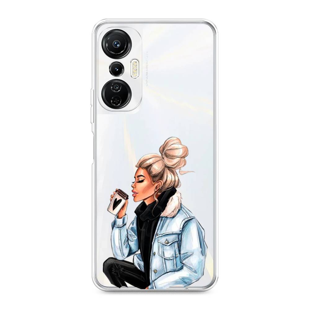 

Чехол Awog на Infinix Hot 20S "Cute girl", Бежевый;черный;голубой, 3103650-7