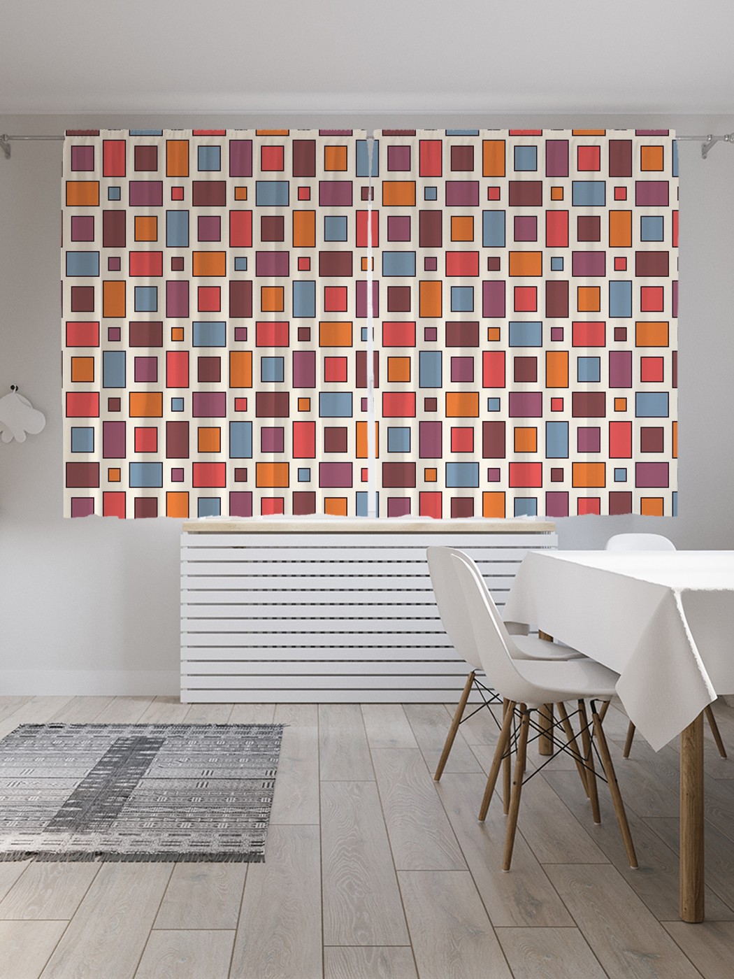 

Шторы JoyArty "Чередование четырехугольников", Oxford DeLux, 2 полотна 145x180 см, Чередование четырехугольников