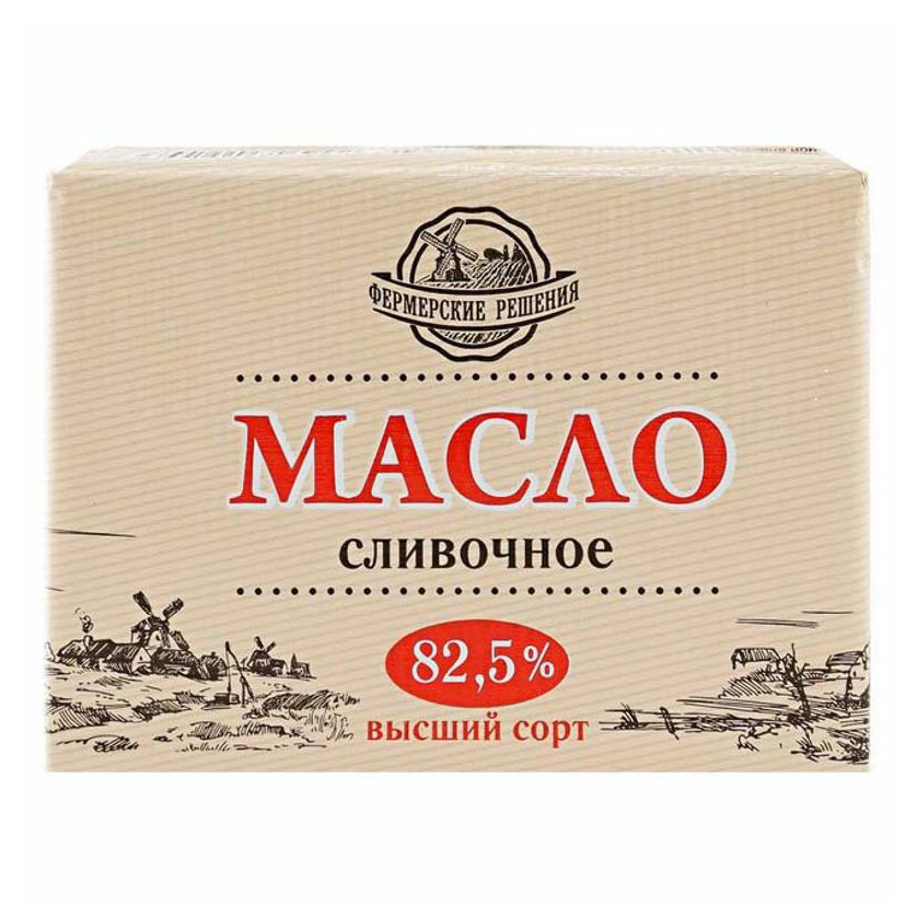 

Сладкосливочное масло Фермерский Продукт Традиционное несоленое 82,5% 180 г