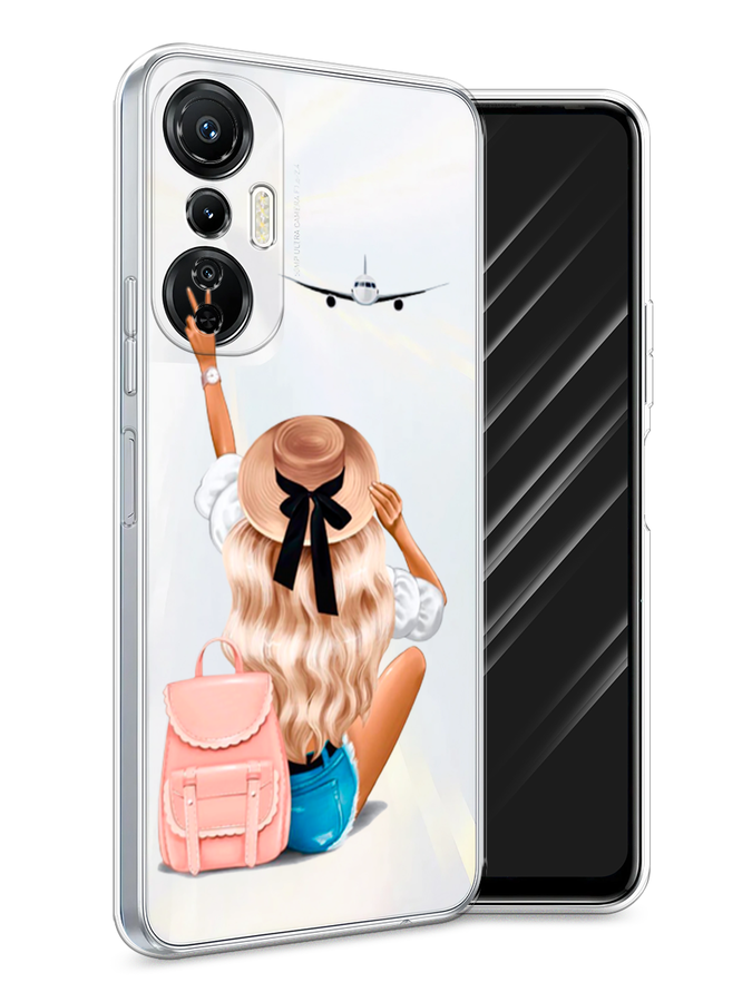 

Чехол Awog на Infinix Hot 20S "Автостопом самолетом", Бежевый;белый, 3103650-7