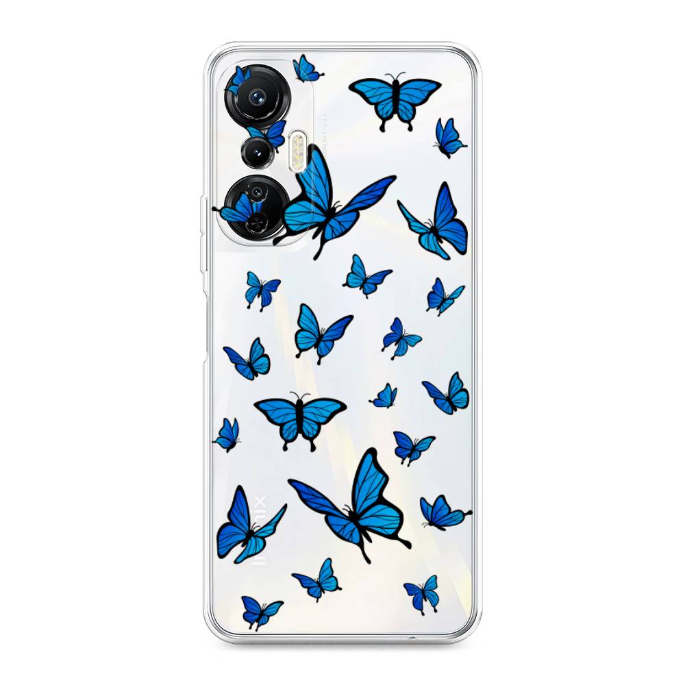 

Чехол Awog на Infinix Hot 20S "Синие бабочки", Синий;белый, 3103650-1