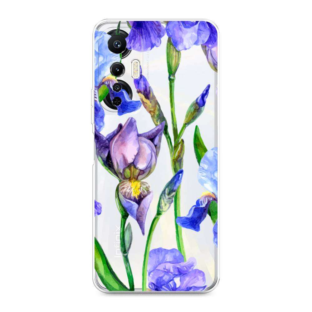 фото Чехол awog для infinix hot 20s "синие ирисы"