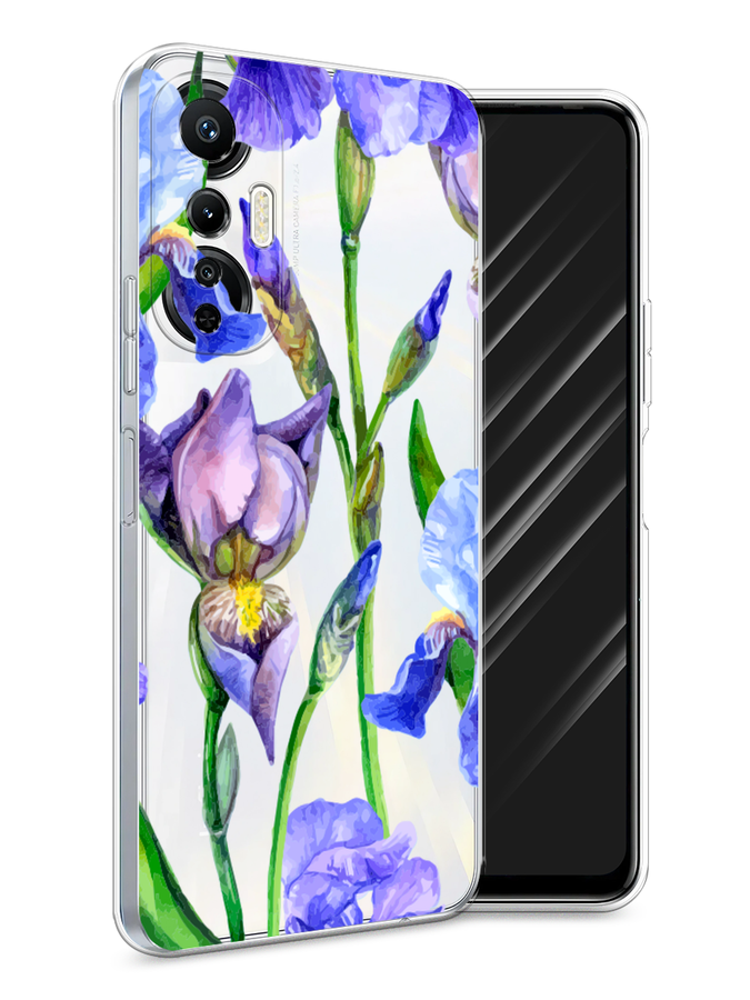 

Чехол Awog на Infinix Hot 20S "Синие ирисы", Фиолетовый;голубой;зеленый, 3103650-8