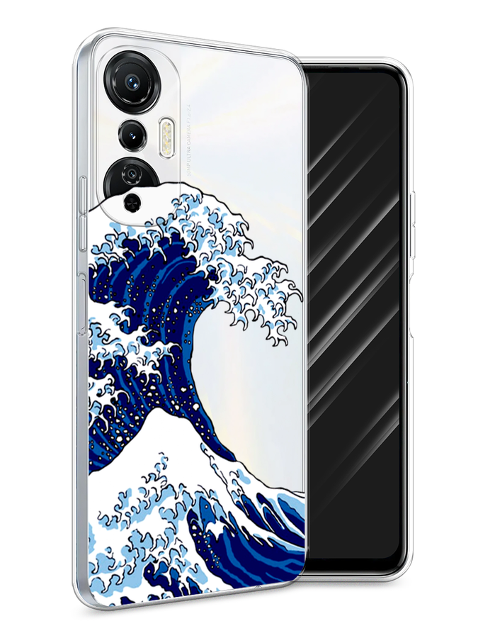 

Чехол Awog на Infinix Hot 20S "Волна в Канагаве", Синий;белый, 3103650-4