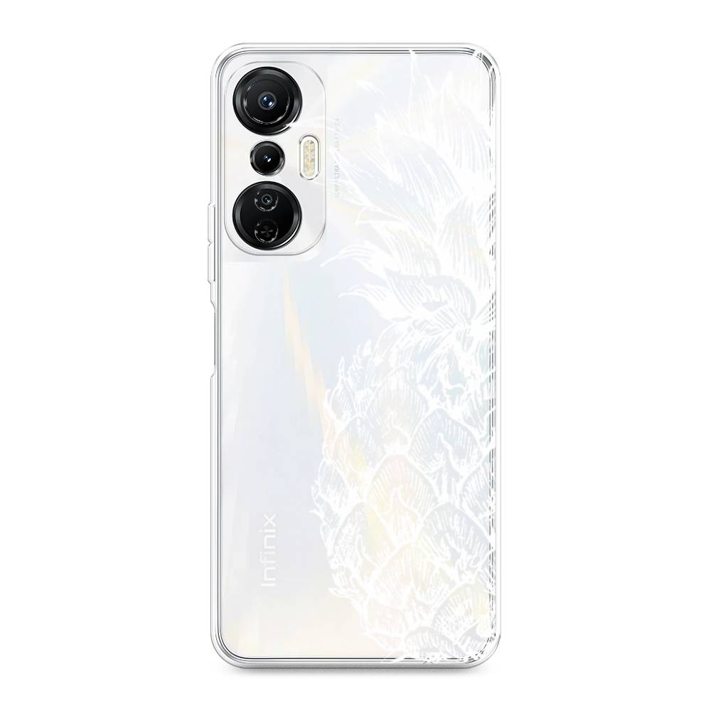 

Чехол Awog на Infinix Hot 20S "Ананас графика белая", Белый, 3103650-10