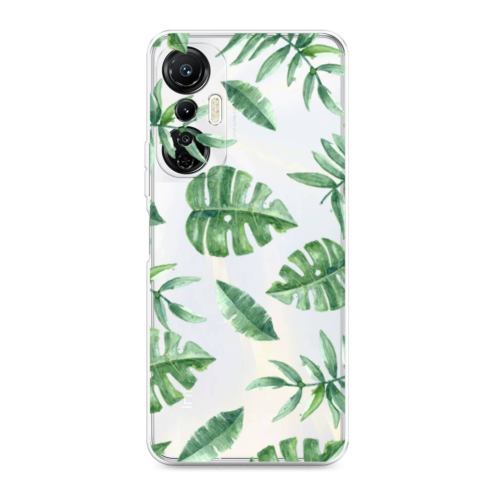 

Чехол Awog на Infinix Hot 20S "Нарисованные пальмовые листья", Зеленый, 3103650-4