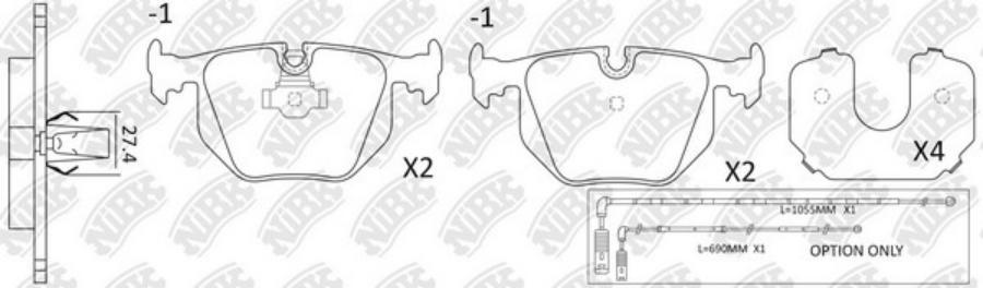 

Тормозные колодки NiBK задние PN0225W