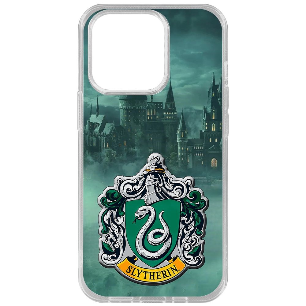

Чехол-накладка Krutoff Clear Case Гарри Поттер. Слизерин для iPhone 14 Pro, Прозрачный