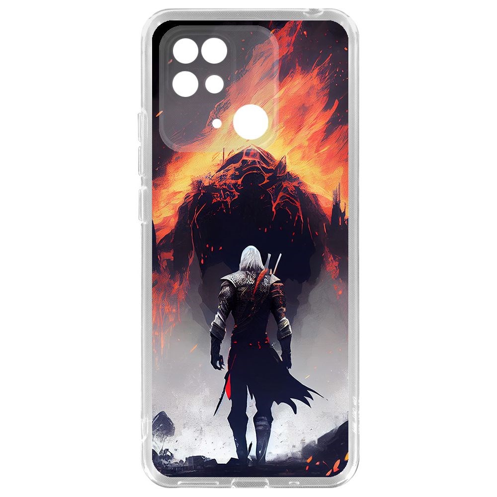 

Чехол-накладка Krutoff Clear Case Ведьмак. Геральт для Xiaomi Redmi 10C, Прозрачный