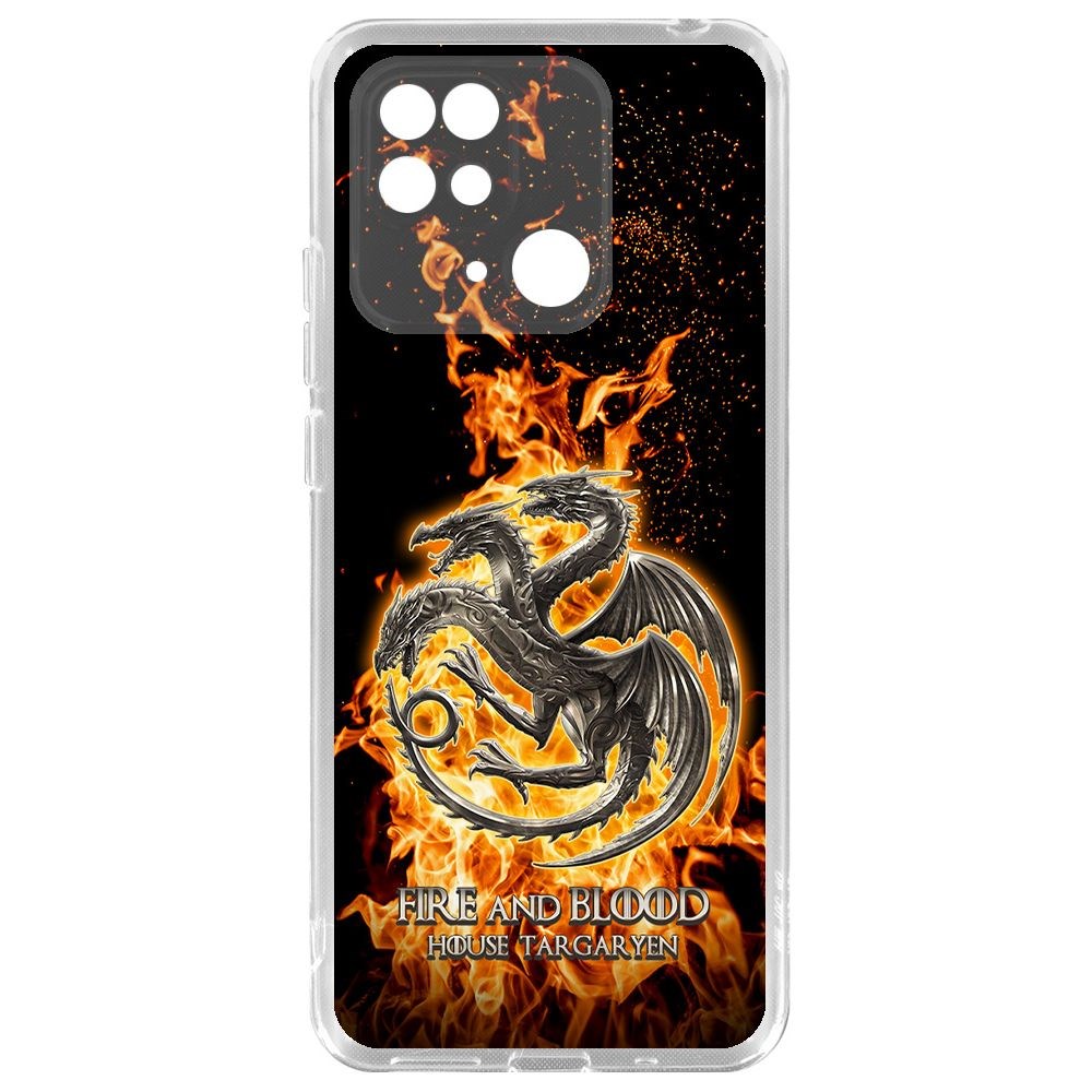 

Чехол-накладка Krutoff Clear Case Игра Престолов Дом Таргариен для Xiaomi Redmi 10C, Прозрачный