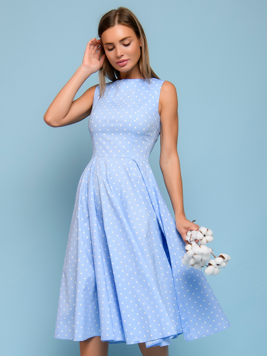 

Платье женское 1001dress DM00532 голубое 50, DM00532