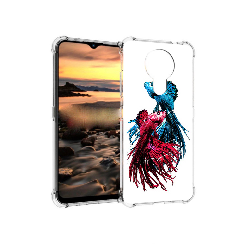 

Чехол MyPads Tocco для Nokia 1.4 рыбы петушки (PT159954.115.592), Прозрачный, Tocco