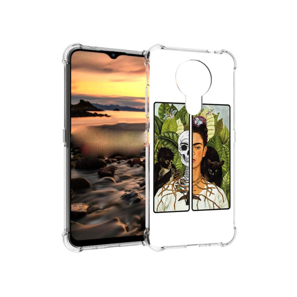 

Чехол MyPads Tocco для Nokia 1.4 сдвоенная картинка девушка скелет (PT159954.115.595), Прозрачный, Tocco