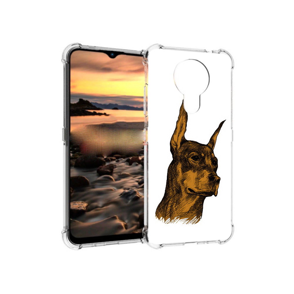 

Чехол MyPads Tocco для Nokia 1.4 скетч доберман (PT159954.115.605), Прозрачный, Tocco