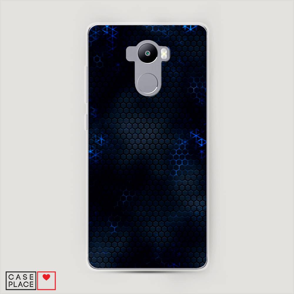 

Пластиковый чехол "Фон соты синие" на Xiaomi Redmi 4