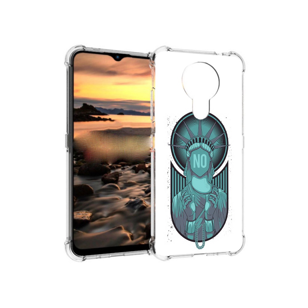 

Чехол MyPads Tocco для Nokia 1.4 статуя свободы зеленый (PT159954.115.623), Прозрачный, Tocco