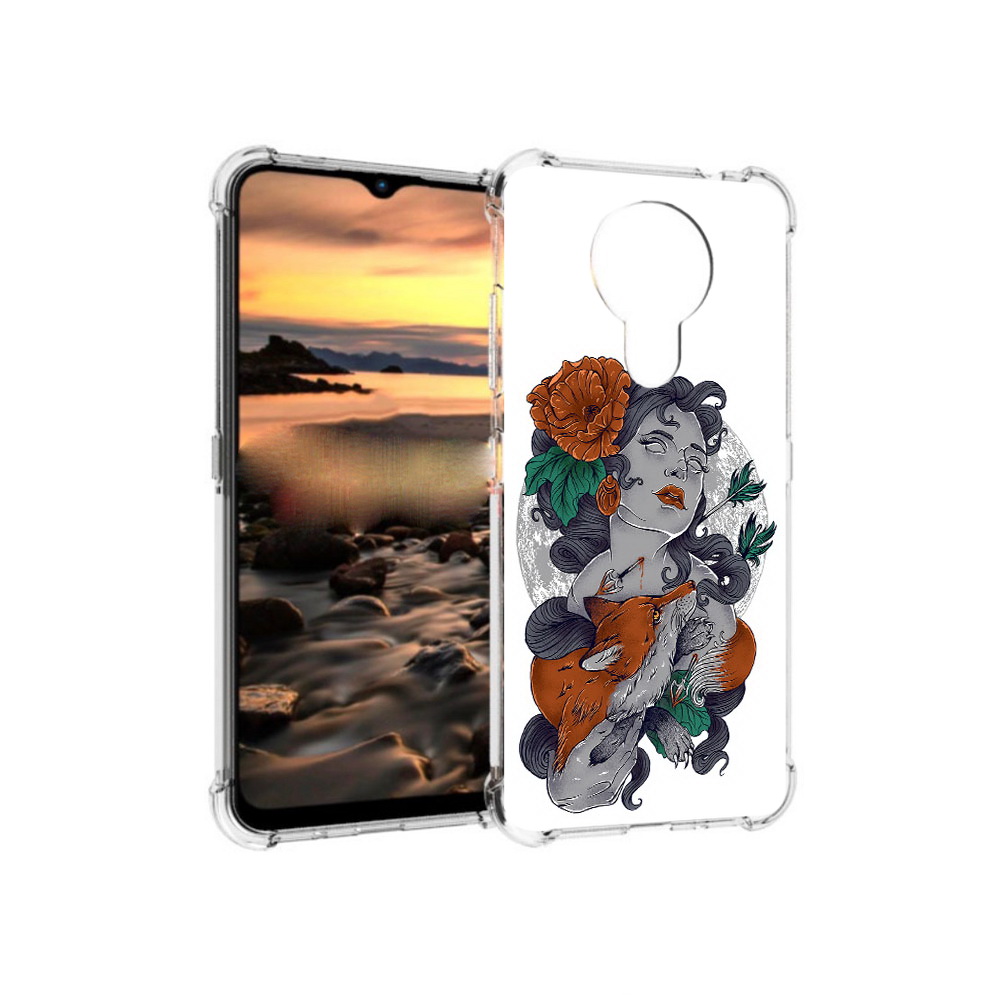 

Чехол MyPads Tocco для Nokia 1.4 темная девушка с лисой (PT159954.115.639), Прозрачный, Tocco