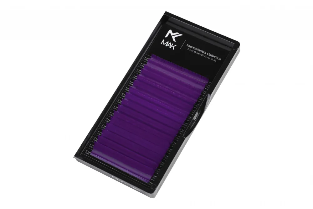 

Цветные ресницы MAK Purple Heart, микс, 16 лент, C 0,10 7-13 мм, Фиолетовый