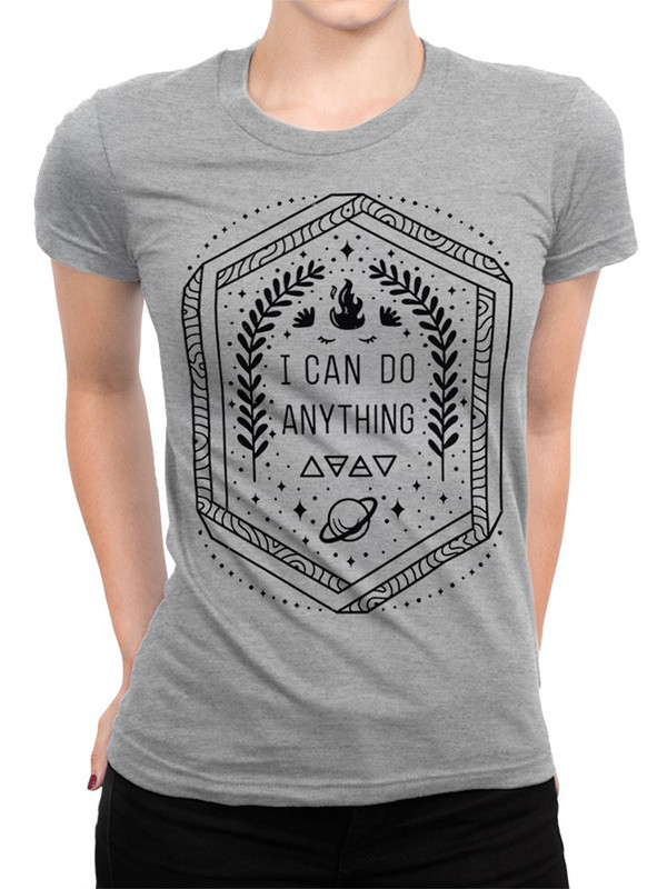 

Футболка женская DreamShirts Studio Я могу всё / I can do anything серая L, Серый, Я могу всё / I can do anything