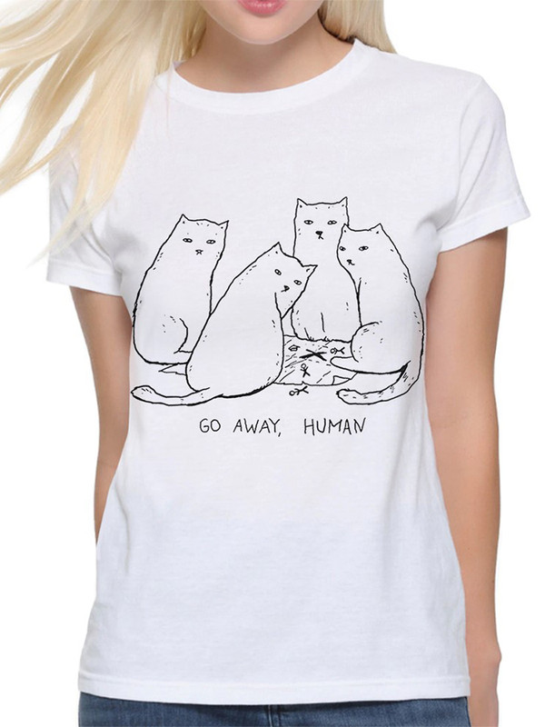 

Футболка женская DreamShirts Studio Уходи, человек / Подозрительные котики белая 3XL, Белый, Уходи, человек / Подозрительные котики / с котом