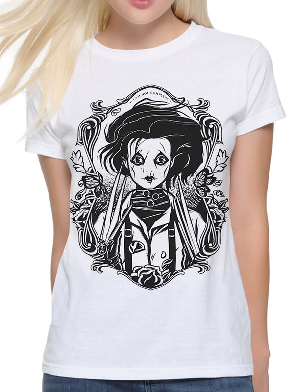 

Футболка женская DreamShirts Studio Эдвард руки-ножницы / Тим Бертон белая L, Белый, Эдвард руки-ножницы / Тим Бертон
