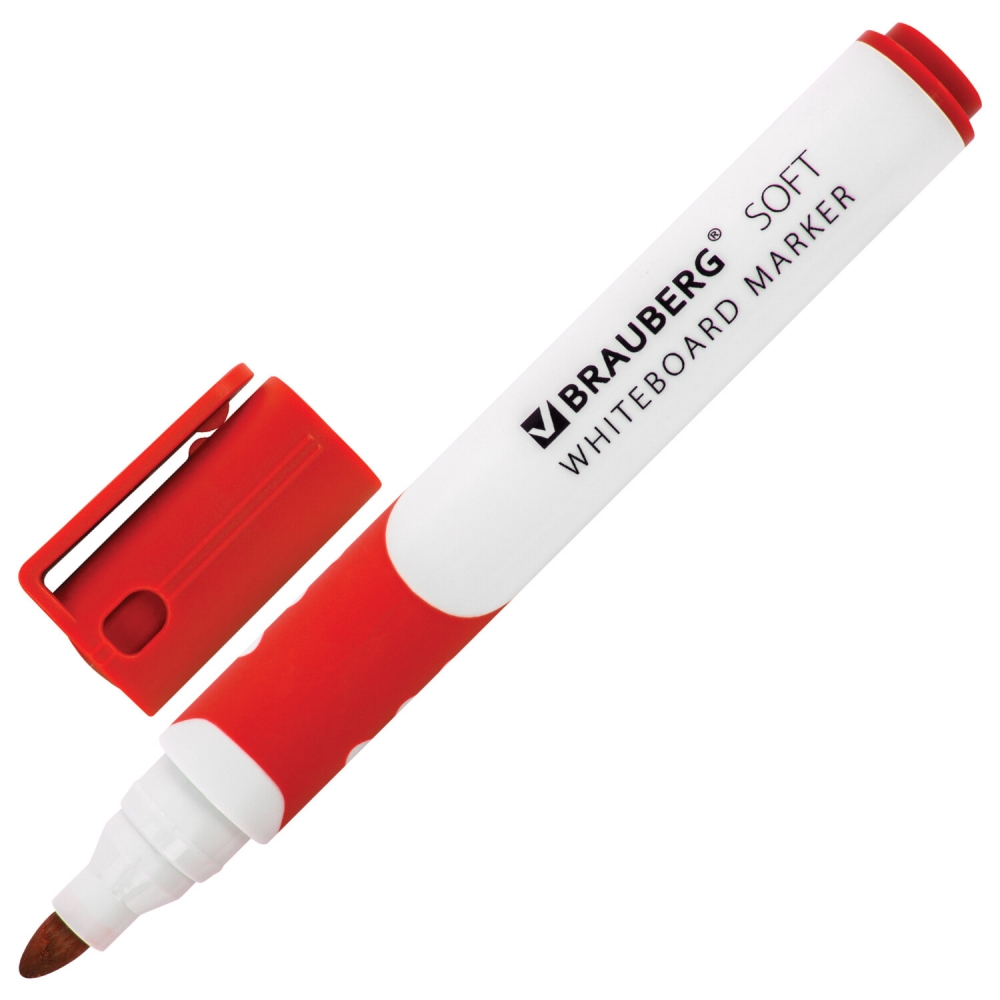 

Набор из 12 шт, Маркер для доски Brauberg SOFT (151250), Красный
