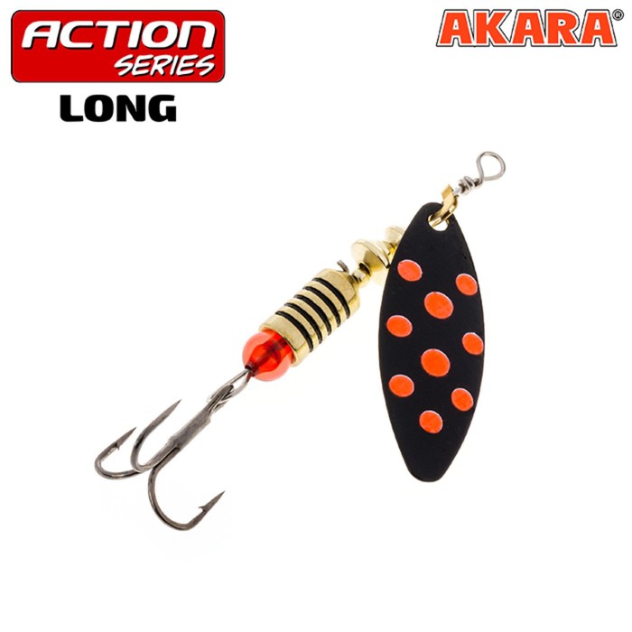 

Блесна вращающаяся Akara Action Series Long , цвет A 8, 8 гр, Черный