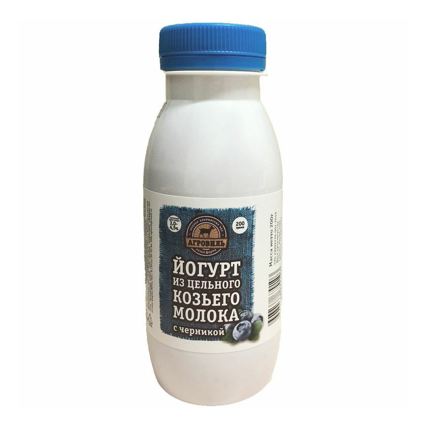 

Йогурт Агровиль из цельного козьего молока с черникой 3 - 4,5% 200 г