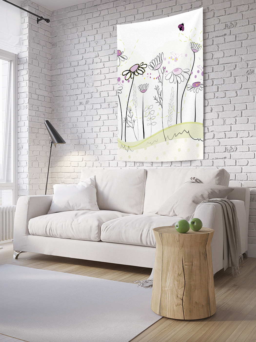 

Вертикальное фотопанно на стену JoyArty Ромашковый ряд 150x200 см, Ромашковый ряд