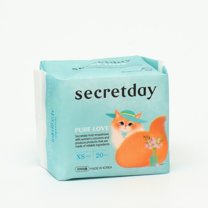 

Ежедневные прокладки хлопковые Secretday Love размер XS, 20 шт, Белый