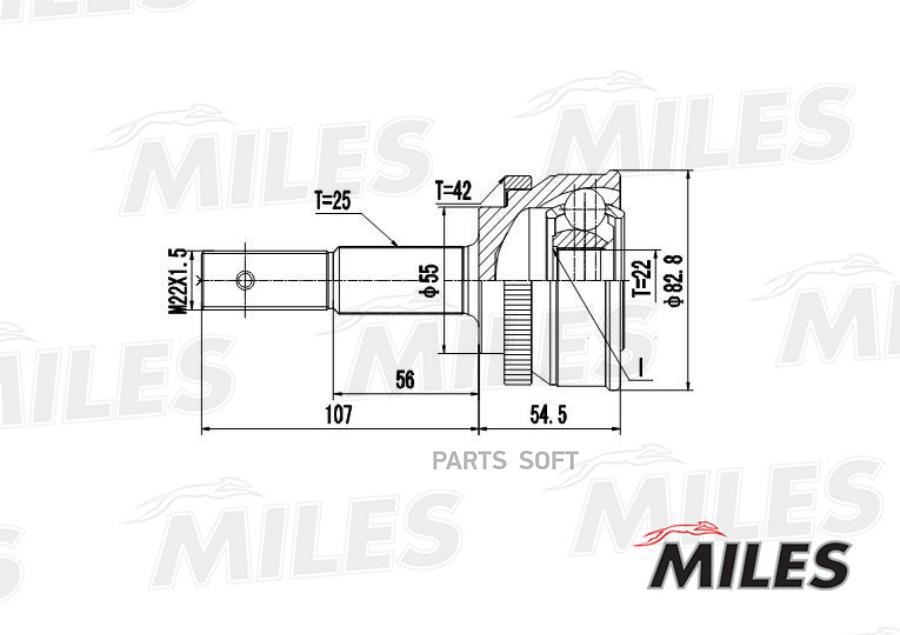 

Шрус Miles Ga20291 Nissan Almera N15/Sunny 1.4-2.0d 90-00 Нар. (Abs) Miles арт. GA20291