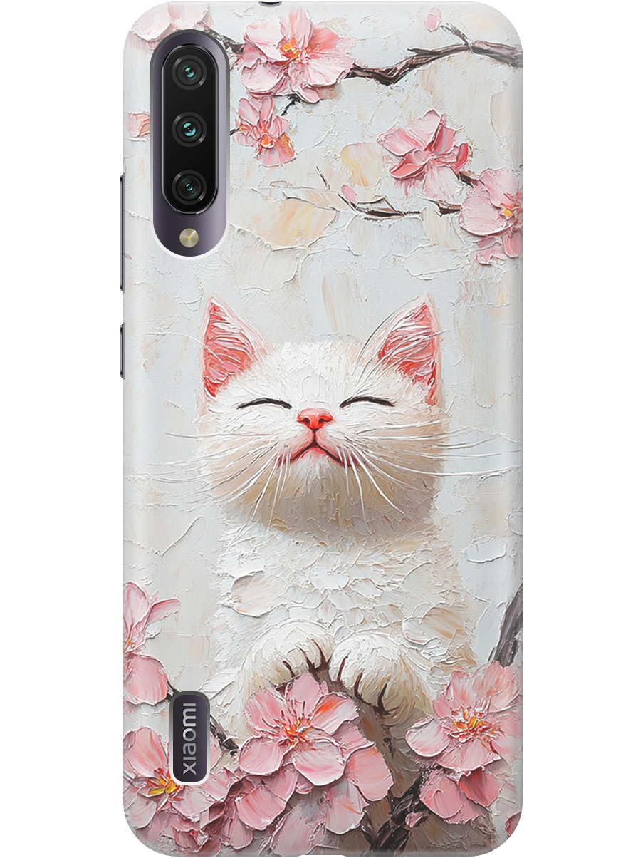 

Силиконовый чехол на Xiaomi Mi A3 / CC9e с принтом "Котик и сакура", Прозрачный;белый;розовый, 721701012