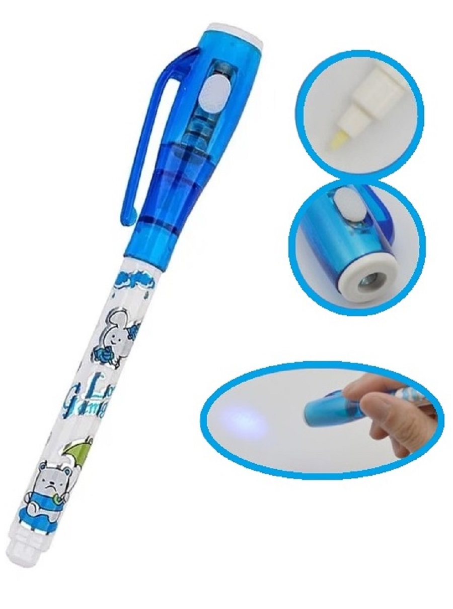 Ручка-шпион MC-Basir с невидимыми чернилами и УФ фонарик БАС_МС-816, синий
