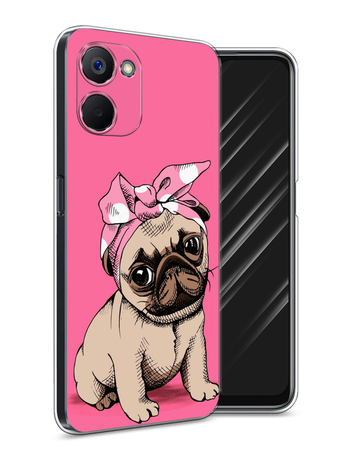 

Чехол Awog на Realme V20 "Dog Pin-Up", Розовый;бежевый, 2512950-2
