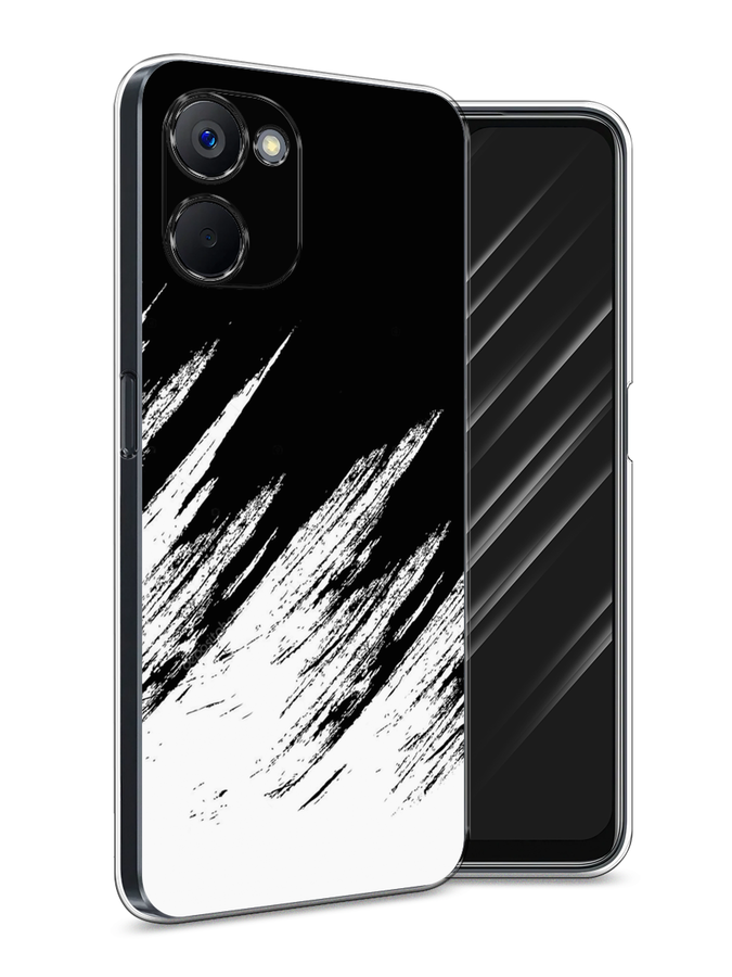 

Чехол Awog на Realme V20 "Черно белые брызги", Черный;белый;бежевый, 2512950-3