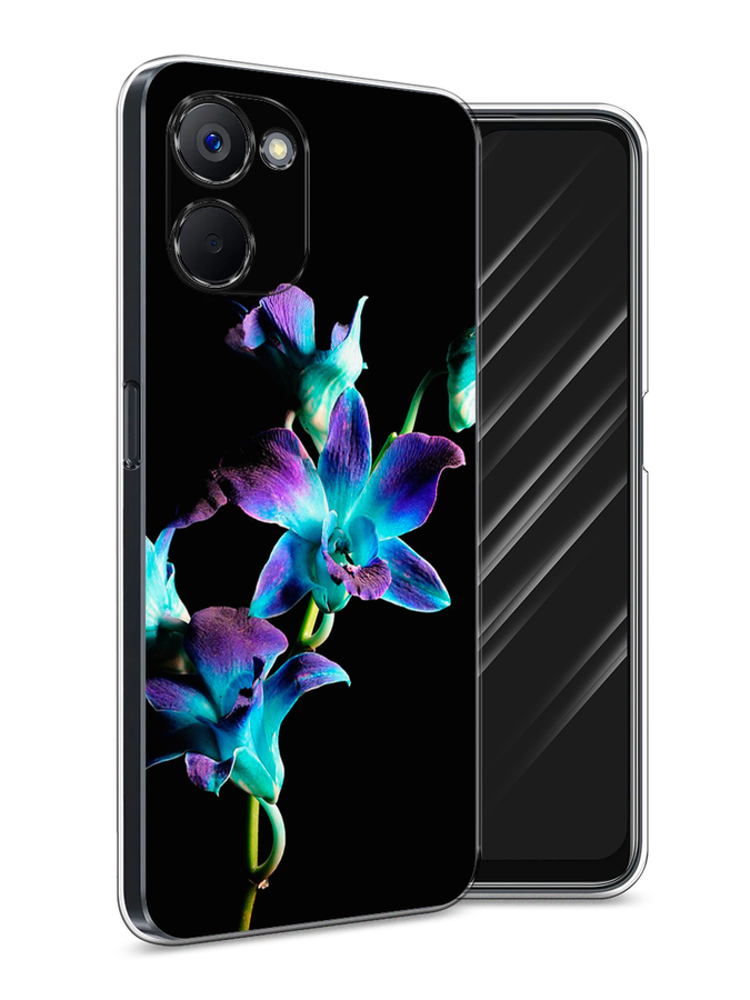 

Чехол Awog на Realme V20 "Синий цветок для черном", Черный;голубой;синий, 2512950-8