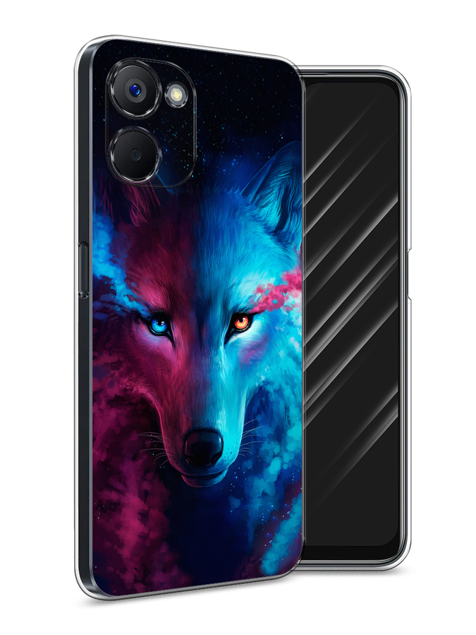 

Чехол Awog на Realme V20 "Волшебный волк", Голубой;розовый, 2512950-1