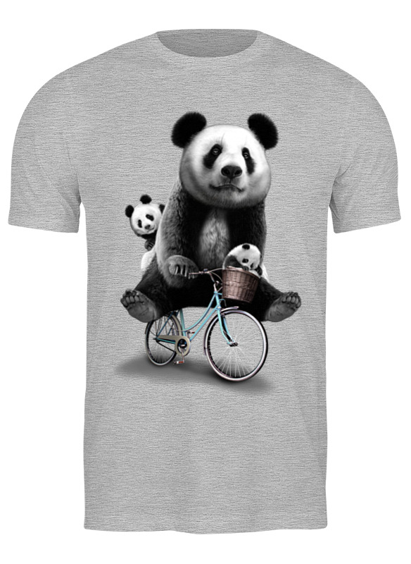 фото Толстовка унисекс printio панда на велосипеде белая 3xl