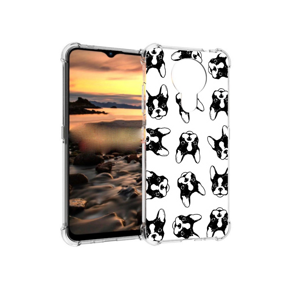 

Чехол MyPads Tocco для Nokia 1.4 черно белые собачки (PT159954.115.683), Прозрачный, Tocco