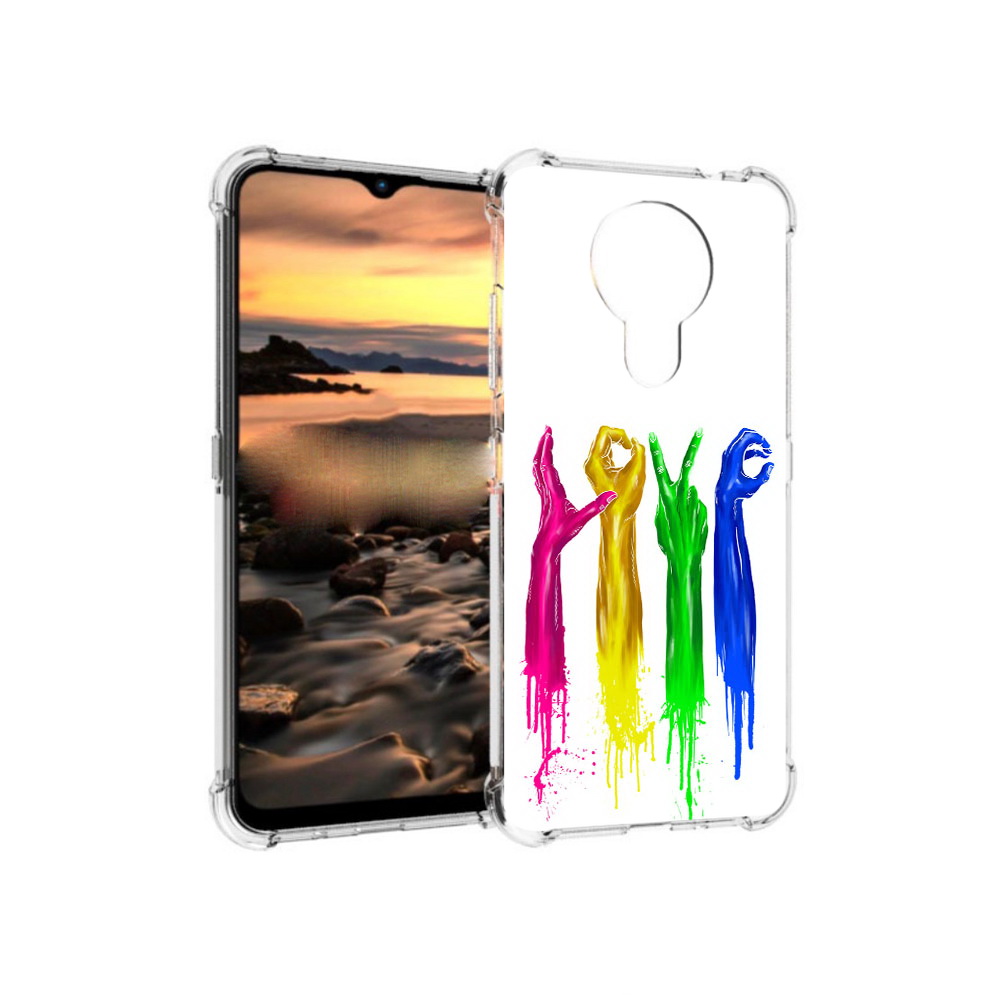 

Чехол MyPads Tocco для Nokia 1.4 яркие руки love (PT159954.115.707), Прозрачный, Tocco