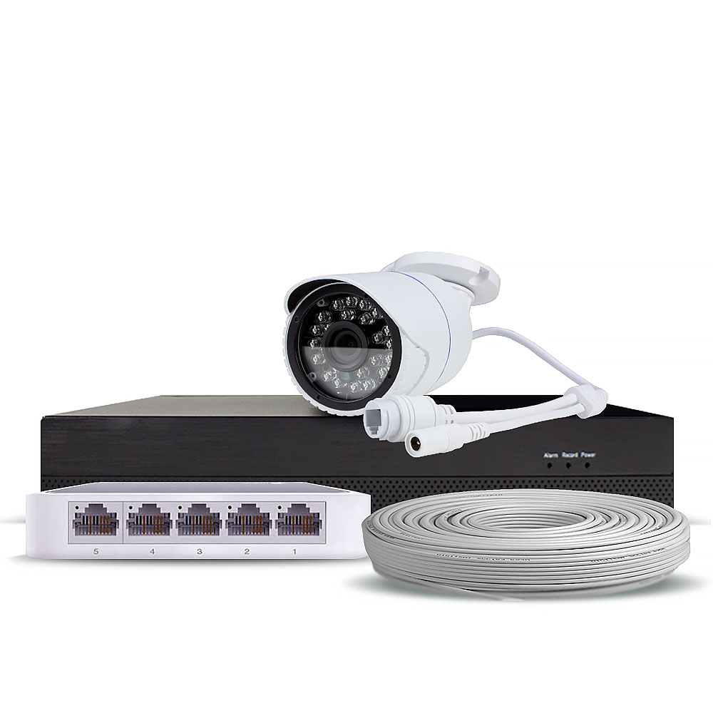 

Комплект видеонаблюдения IP 2Мп Ps-Link KIT-C201IP 1 камера для улицы, Белый, KIT-C201IP