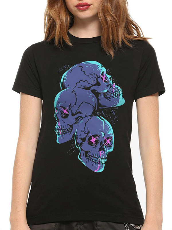 

Футболка женская DreamShirts Studio Черепа / Skulls черная M, Черный, Черепа / Skulls