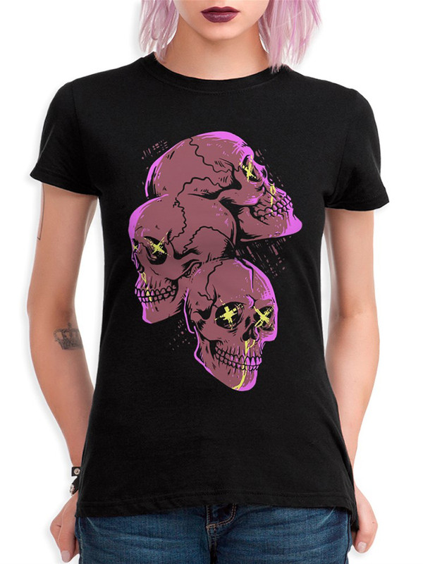 

Футболка женская DreamShirts Studio Черепа / Skulls черная M, Черный, Черепа / Skulls